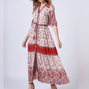 Aly Daly  Flora Bianca Style Maxi Dress